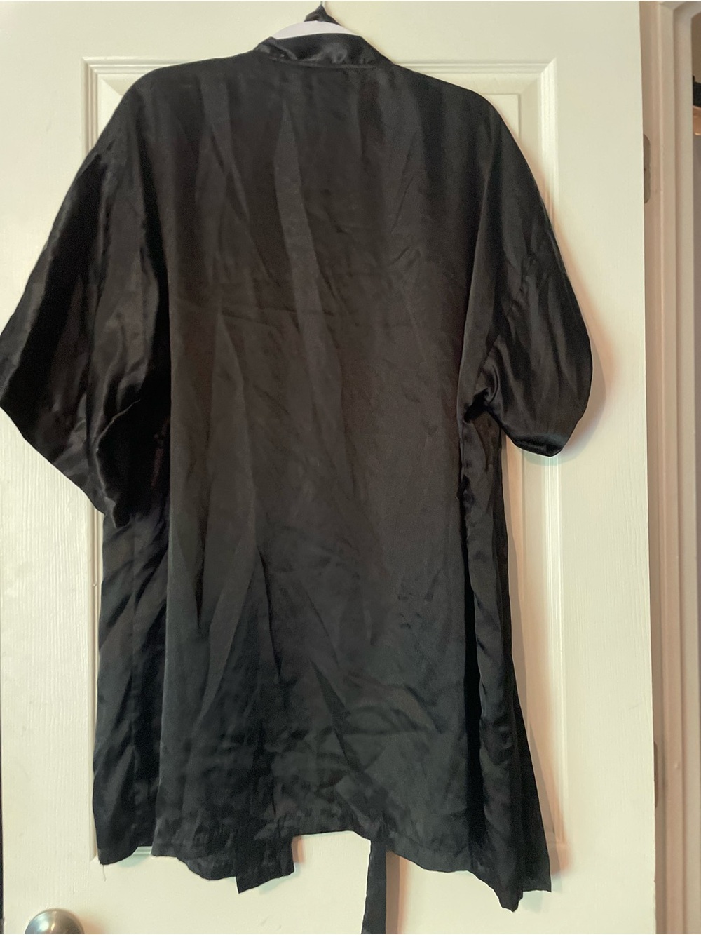 Apt. 9 Black Satin Open-Front Women's Robe - Picture 3 of 3